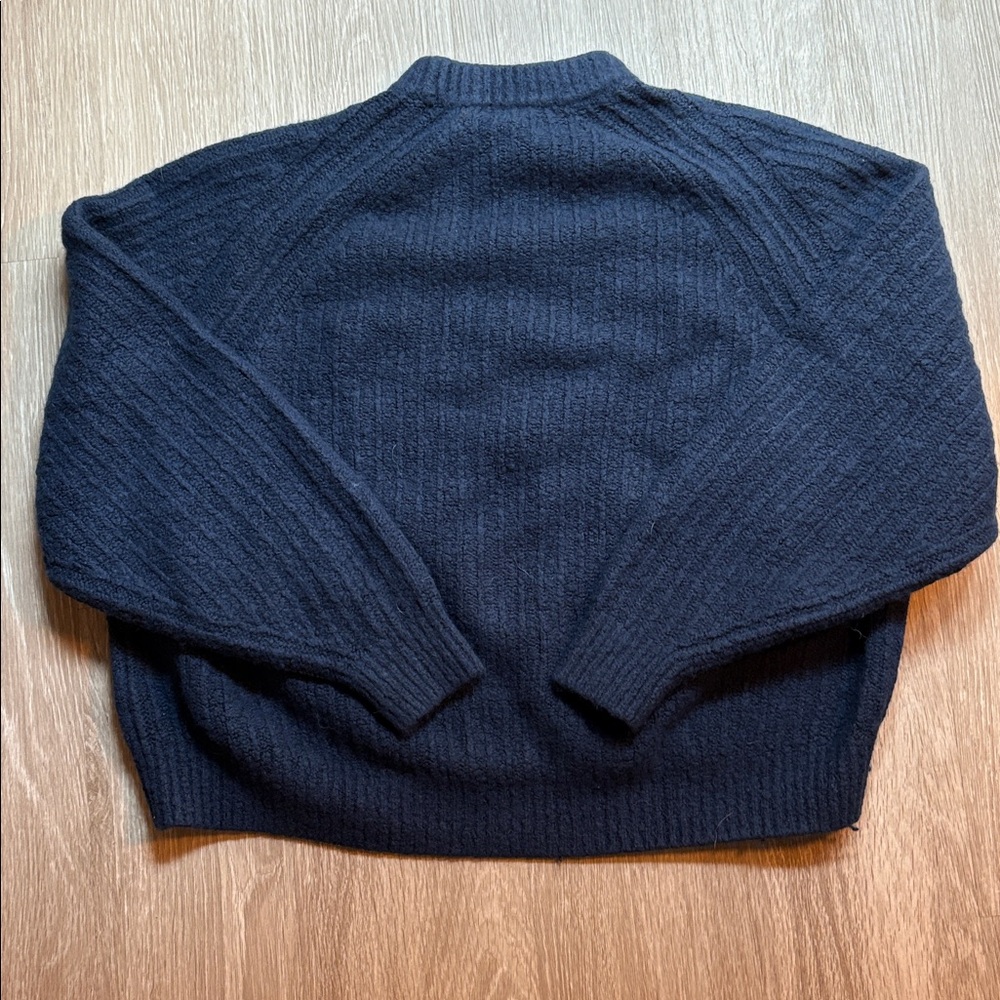 Madewell Deep Blue Fleece Pullover - Picture 3 of 4